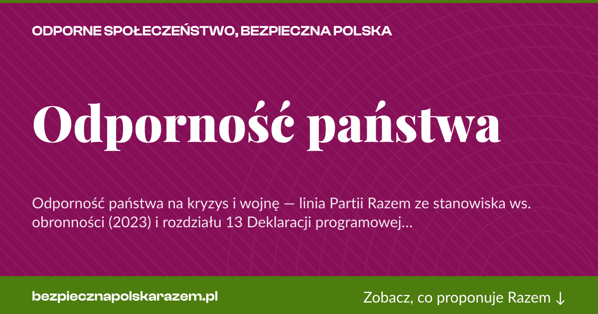 Karta social do udostępnienia: Odporność państwa
