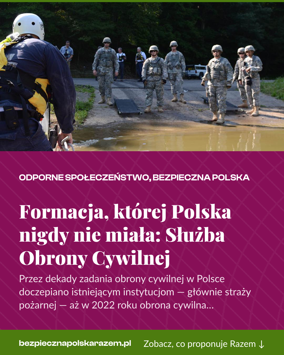 Grafika pionowa do udostępnienia: Formacja, której Polska nigdy nie miała: Służba Obrony Cywilnej