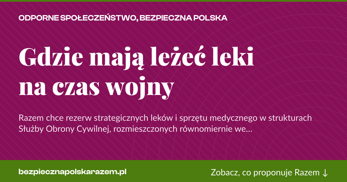 Karta social do udostępnienia: Gdzie mają leżeć leki na czas wojny