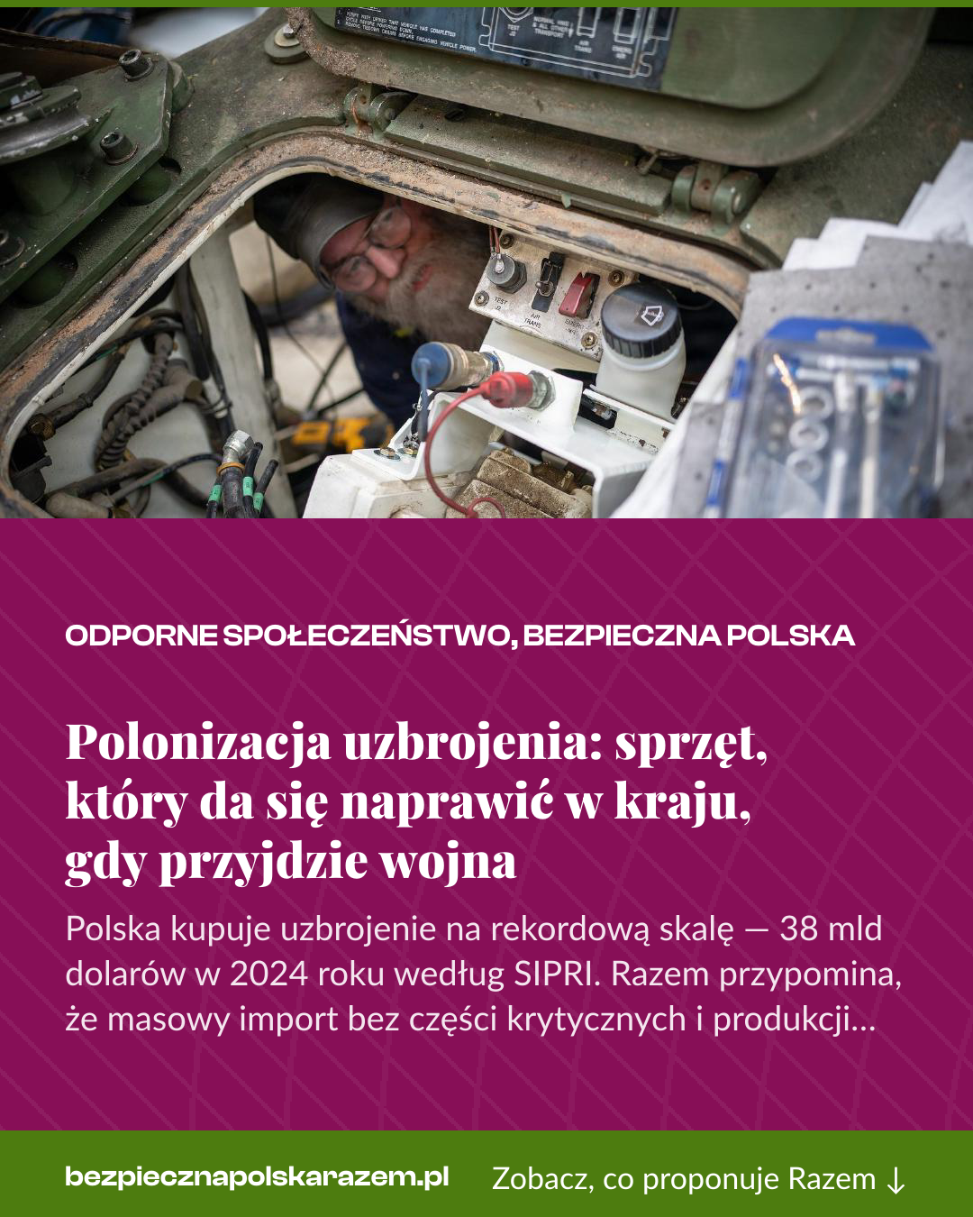 Grafika pionowa do udostępnienia: Polonizacja uzbrojenia: sprzęt, który da się naprawić w kraju, gdy przyjdzie wojna