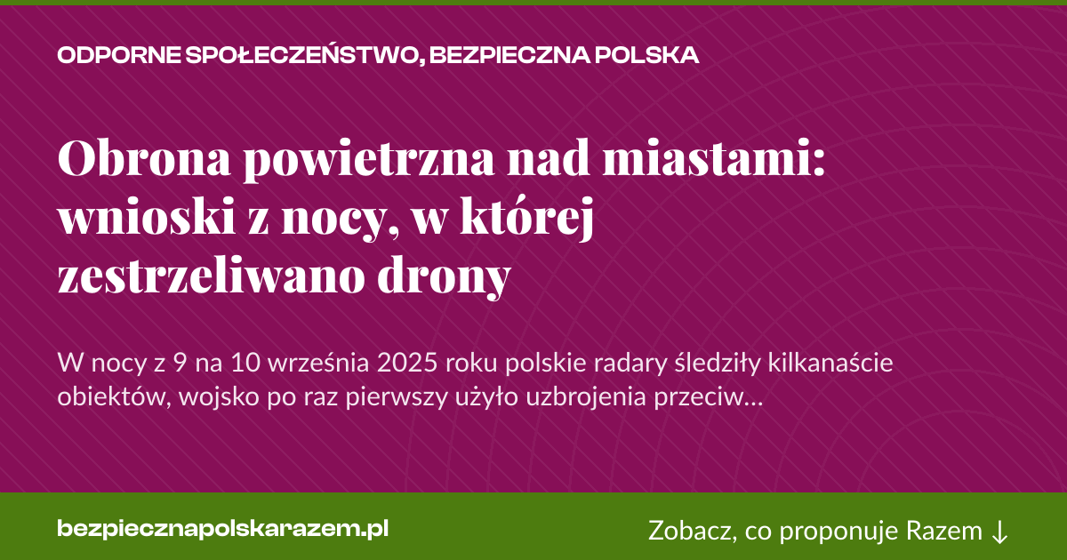 Karta social do udostępnienia: Obrona powietrzna nad miastami: wnioski z nocy, w której zestrzeliwano drony