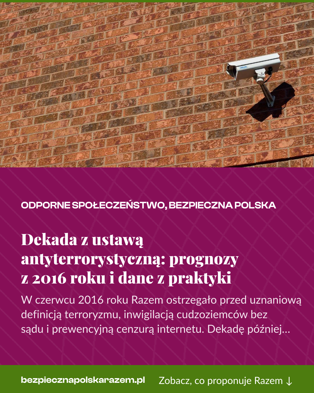Grafika pionowa do udostępnienia: Dekada z ustawą antyterrorystyczną: prognozy z 2016 roku i dane z praktyki