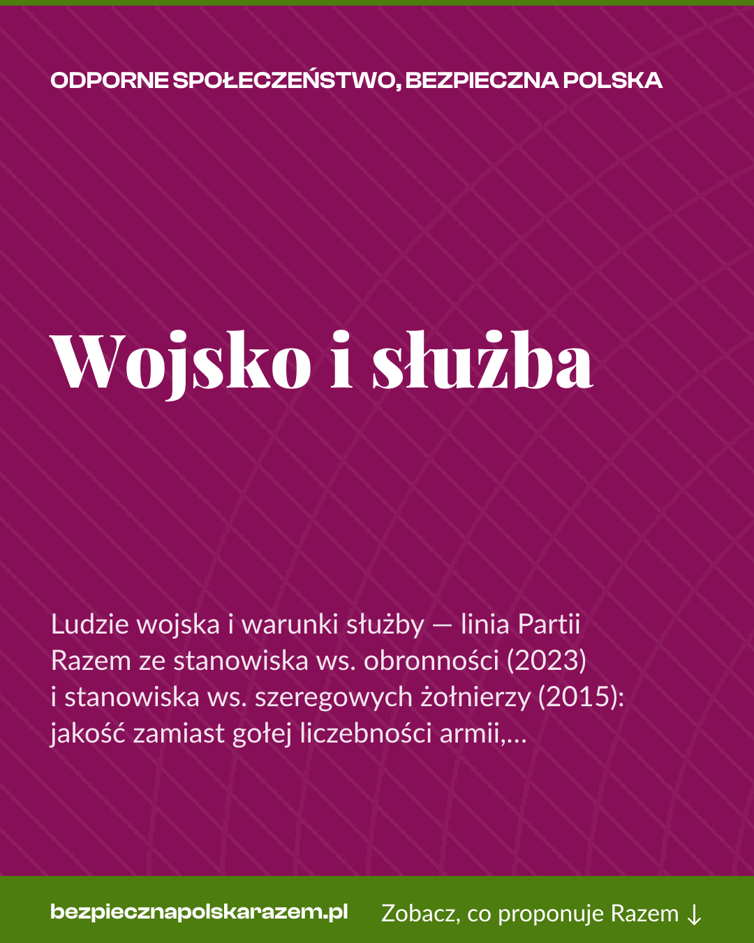 Grafika pionowa do udostępnienia: Wojsko i służba