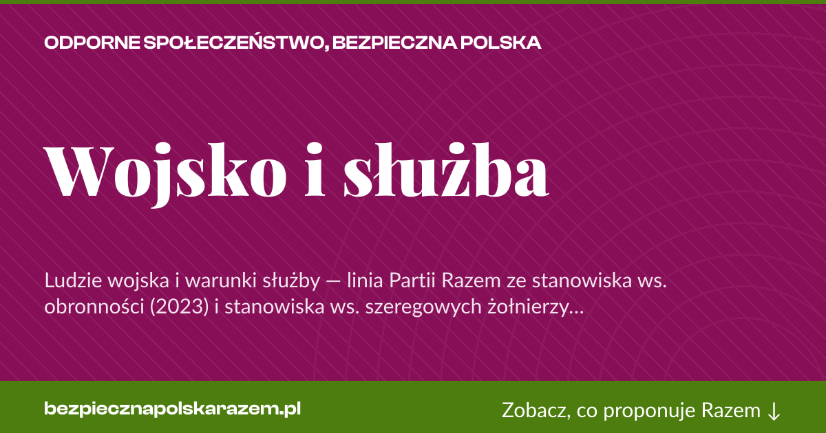 Karta social do udostępnienia: Wojsko i służba