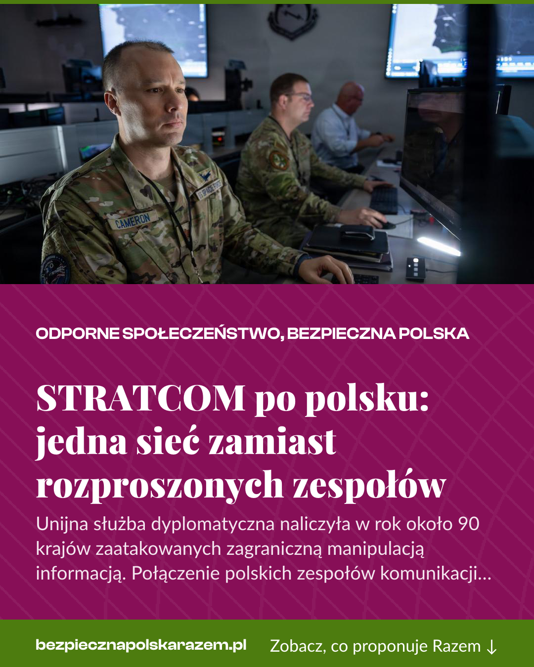 Grafika pionowa do udostępnienia: STRATCOM po polsku: jedna sieć zamiast rozproszonych zespołów