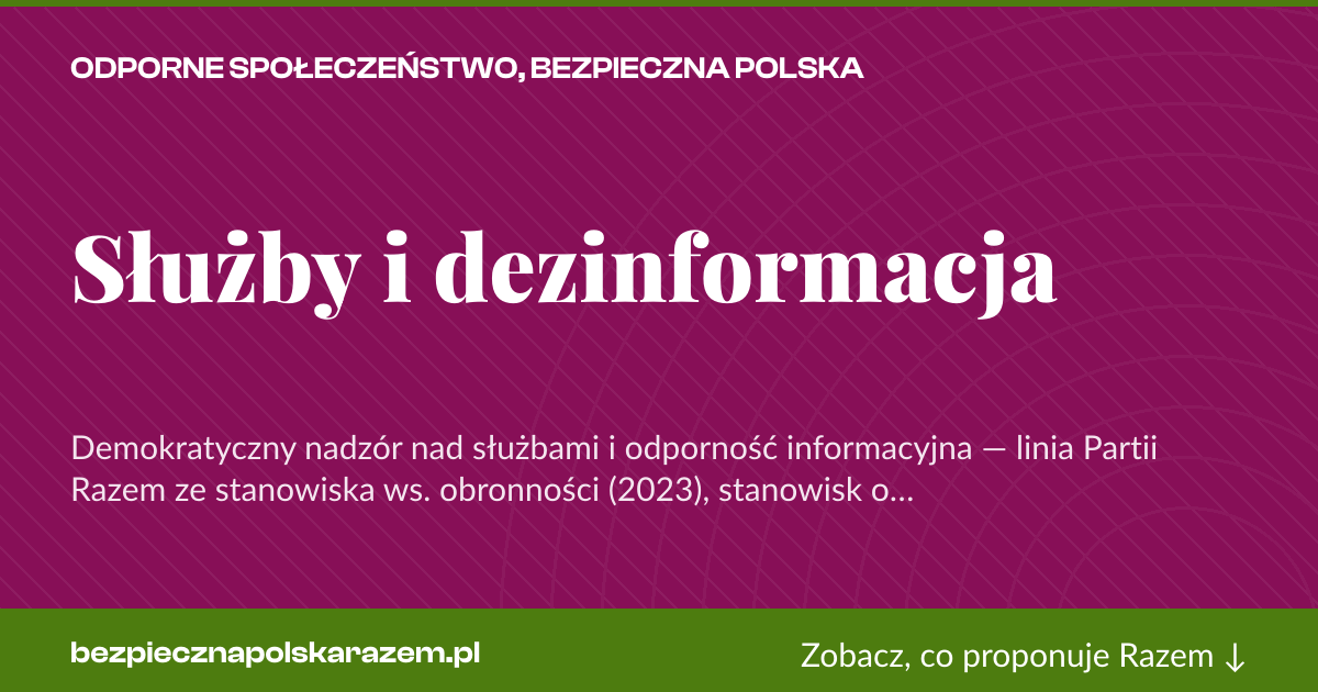 Karta social do udostępnienia: Służby i dezinformacja