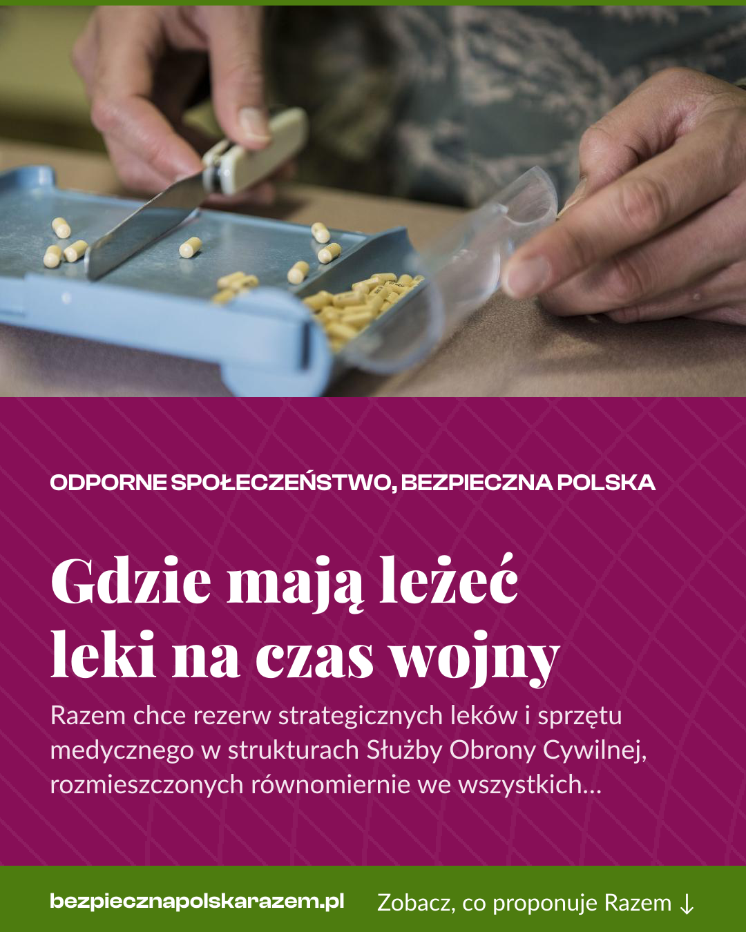 Grafika pionowa do udostępnienia: Gdzie mają leżeć leki na czas wojny