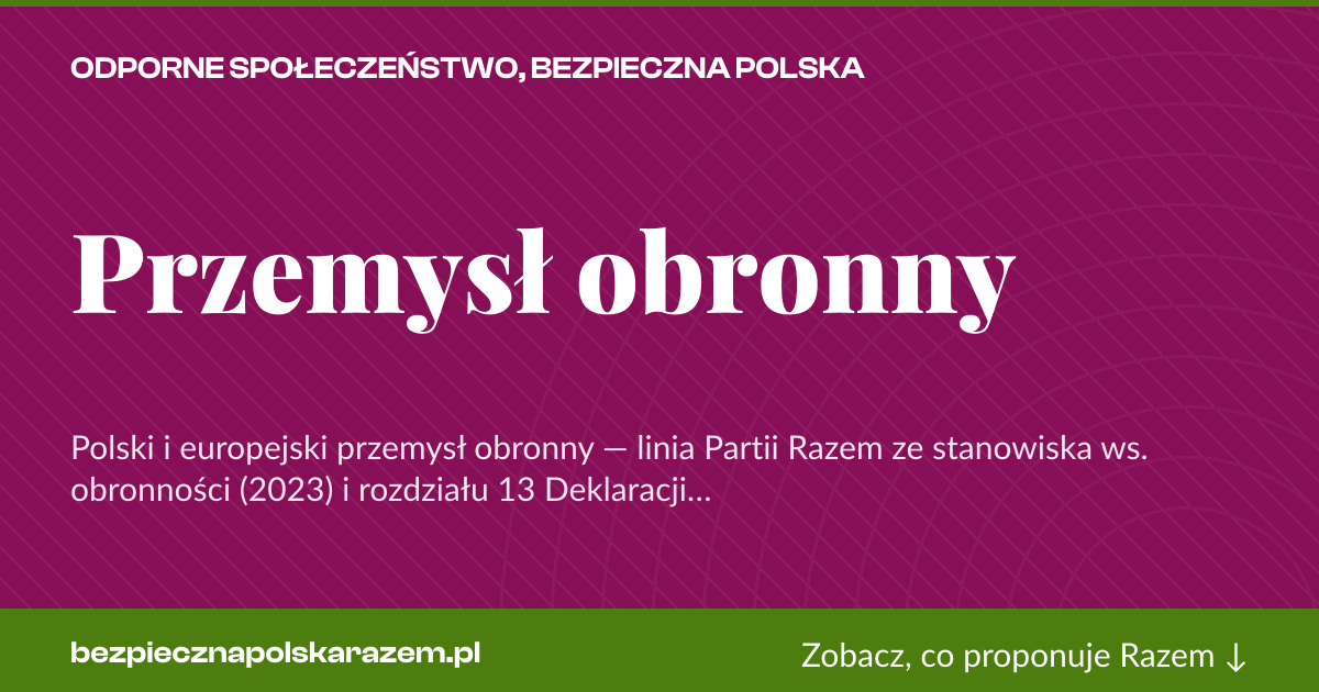 Karta social do udostępnienia: Przemysł obronny